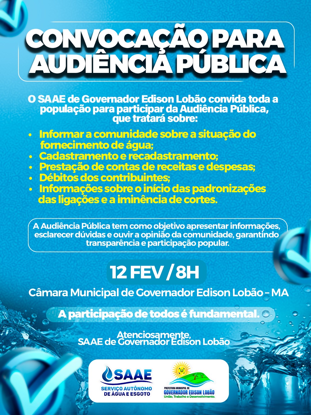 CONVOCAÇÃO PARA AUDIÊNCIA PÚBLICA