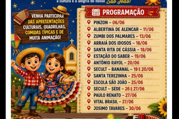 Festas Juninas das Escolas Municipais celebram cultura e tradição em Governador Edison Lobão